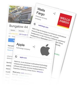 google knowledge panels